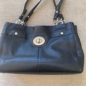 Coach black pebbled leather bag